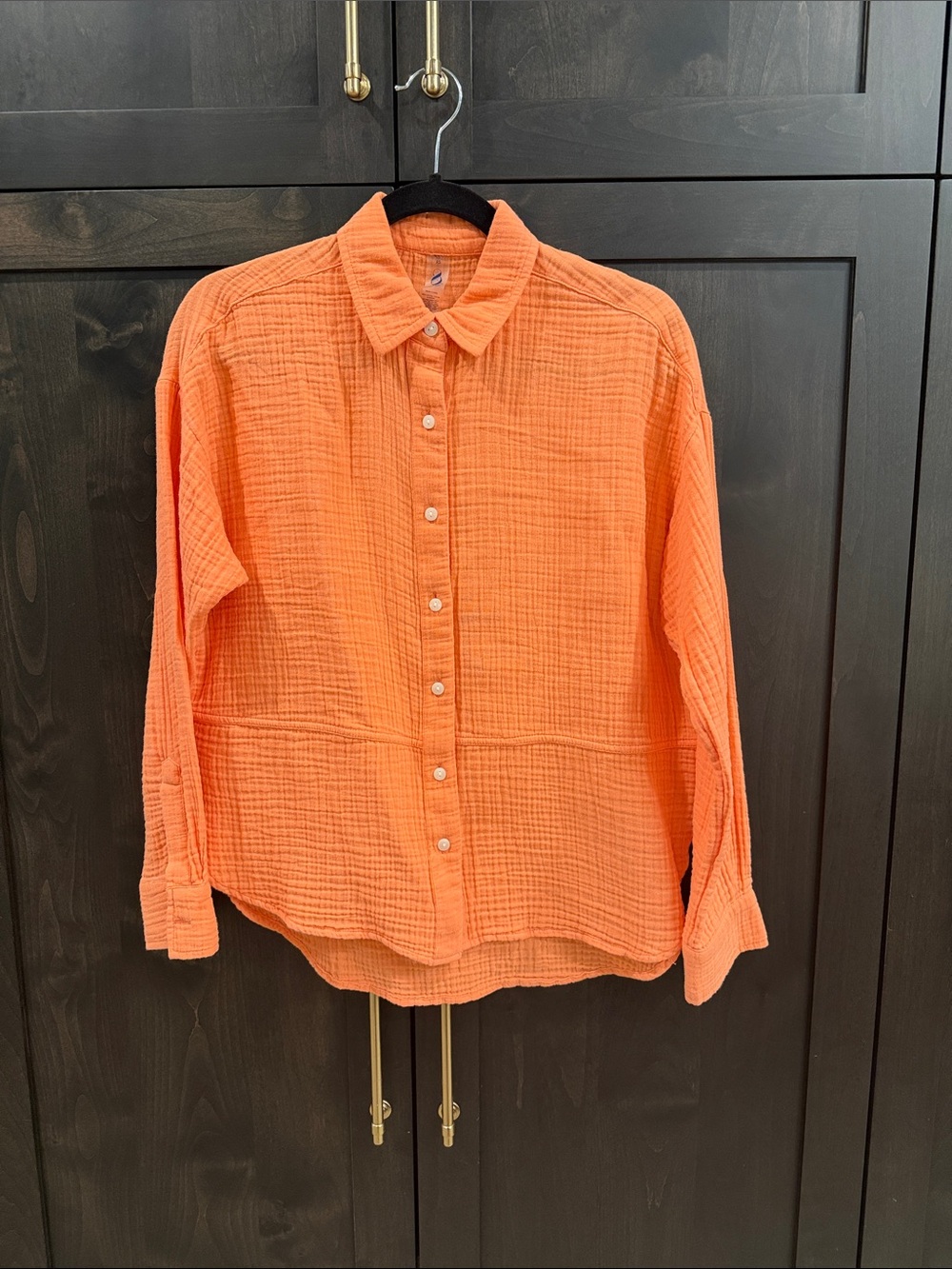 Lou & Grey Coral Gauze Textured Button-Down Shirt